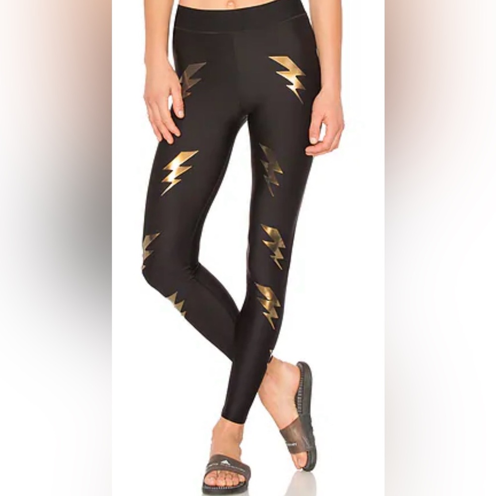 Ultracor Silk Boltโ Legging Women's XS Nero Iridescent Gold Black Gym Yoga NICEโ